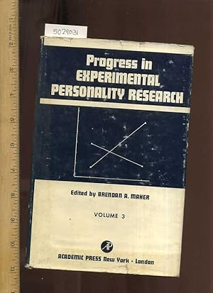 Seller image for Progress in Experimental Personality Research Volume 3 / Three [Educational, Textbook, Critical Review, in Depth Study, Biographical Data, Higher Learning, Textbook, medical/mental Studies] for sale by GREAT PACIFIC BOOKS