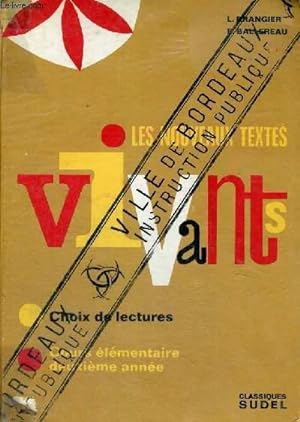 Image du vendeur pour NOUVEAUX TEXTES VIVANTS - CHOIX DE LECTURES - COURS ELEMENTAIRE 2EME ANNEE mis en vente par Le-Livre