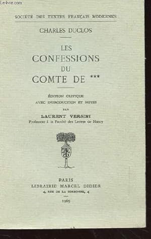 Bild des Verkufers fr LES CONFESSIONS DU COMTE DE *** zum Verkauf von Le-Livre