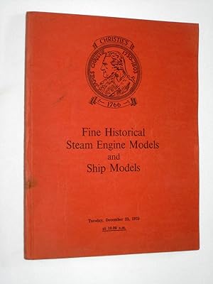 Fine Historical Steam Engine Models and Ship Models, 23 December 1975. Christie's Auction Sale Ca...