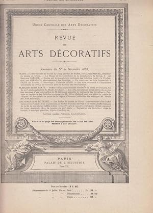 Seller image for Revue des Arts Decoratifs - 9e Anne, Novembre 1888 for sale by Antiquariat Carl Wegner