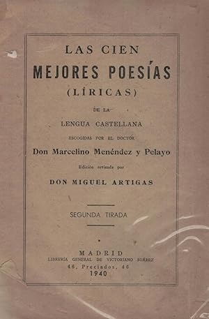 Immagine del venditore per LAS CIEN MEJORES POESAS (Lricas). venduto da Librera Torren de Rueda