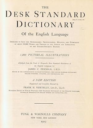 Imagen del vendedor de DESK STANDARD DICTIONARY OF THE ENGLISH LANGUAJE. a la venta por Librera Torren de Rueda