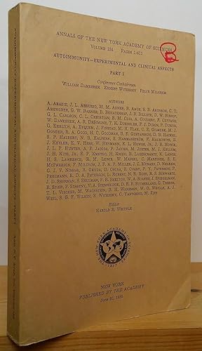 Bild des Verkufers fr Autoimmunity - Experimental and Clinical Aspects: Part I (Annals of the New York Academy of Sciences: Volume 124, Pages 1-411) zum Verkauf von Stephen Peterson, Bookseller