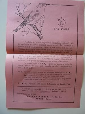 "T3 SANDERS - Ancienne Maison Louis SANDERS S.A. Distributrice per l'Italia THONNARD S.R.L. TORNO...