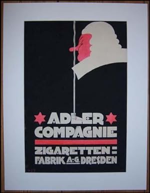 Adler Compagnie Zigaretten=Fabrik A.-G. Dresden. Farbiger Entwurf für ein Werbeplakat.