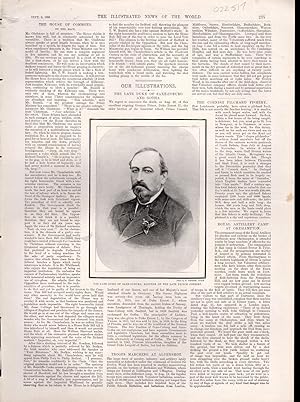 Image du vendeur pour ENGRAVING: "The Late Duke of Saxe-Coburg and Gotha" . engraving from The Illustrated News of the World, September 9, 1893 mis en vente par Dorley House Books, Inc.