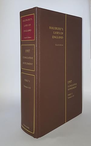 HALSBURY'S LAWS OF ENGLAND Cumulative Supplement 1997 Part 1 Volumes 1 - 21