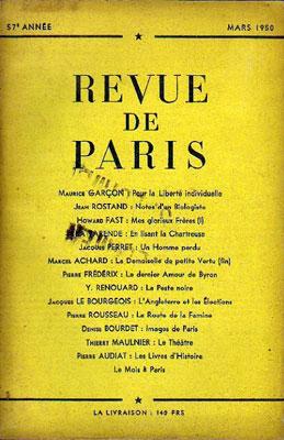 Revue de Paris, Mars 1950