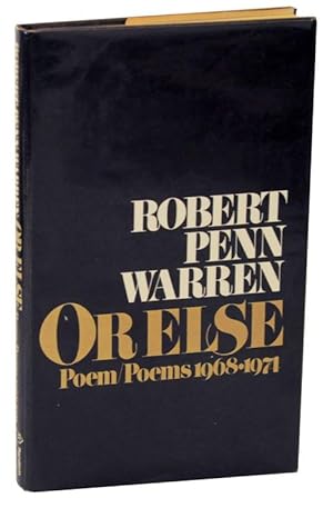Bild des Verkufers fr Or Else: Poem/Poems 1968-1974 zum Verkauf von Jeff Hirsch Books, ABAA