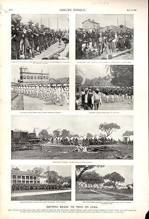 Immagine del venditore per PRINT: "Getting Ready to Move on Cuba". photoengraving from Leslie's Weekly, May 12, 1898 venduto da Dorley House Books, Inc.