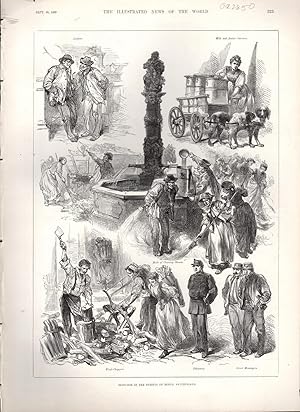 Seller image for ENGRAVING: "Sketches in the Streets of Berne Switzerland" . engraving from The Illustrated News of the World, September 30, 1893 for sale by Dorley House Books, Inc.