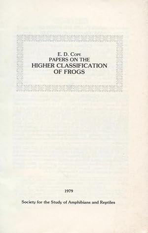 Image du vendeur pour Papers on the Higher Classification of Frogs mis en vente par Frank's Duplicate Books