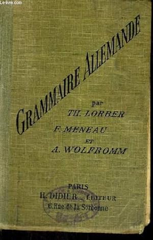 Seller image for GRAMMAIRE ALLEMANDE - NOUVELLE EDITION for sale by Le-Livre