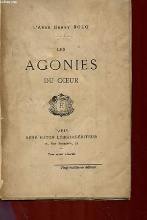 Seller image for LES AGONONIES DU COEUR for sale by Le-Livre