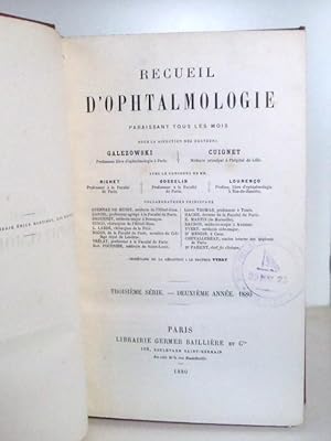 Recueil d'Ophtalmologie. 3e serie. 2e annee. 1880