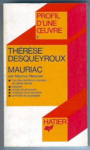 Image du vendeur pour Thrse Desqueyroux. Mauriac. mis en vente par librairie sciardet