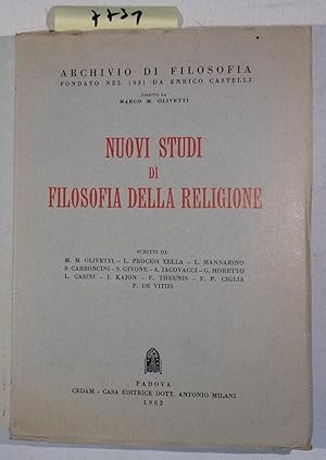 Nuovi Studi Di Filosofia Della Religione - Archivio Di Filosofia