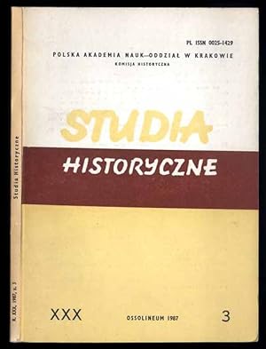 Seller image for Studia Historyczne. Kwartalnik. R.30 (1987). Z.3 (118) for sale by POLIART Beata Kalke