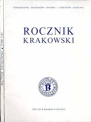 Imagen del vendedor de Rocznik Krakowski. T.61 (1995) / Wincenty Kadlubek a la venta por POLIART Beata Kalke