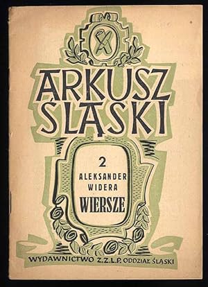 Imagen del vendedor de Arkusz slaski. Z.2: Widera Aleksander: Wiersze a la venta por POLIART Beata Kalke