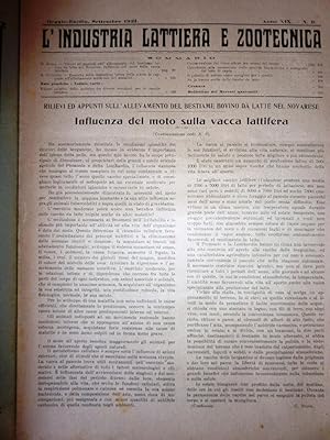 "Reggio Emilia, Settembre 1921 - L'INDUSTRIA LATTIERA E ZOOTECNICA ( L'INDUSTRIA DEL LATTE ). Org...