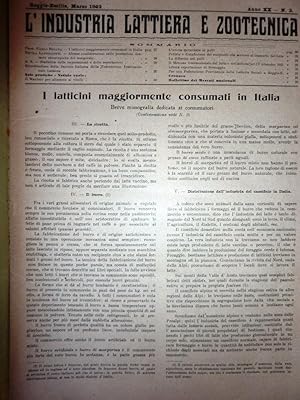 "Reggio Emilia, Marzo 1922 - L'INDUSTRIA LATTIERA E ZOOTECNICA ( L'INDUSTRIA DEL LATTE ). Organo ...