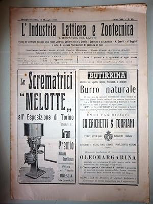 "Reggio Emilia, 15 Maggio 1914 - L'INDUSTRIA LATTIERA E ZOOTECNICA ( L'INDUSTRIA DEL LATTE ). Org...