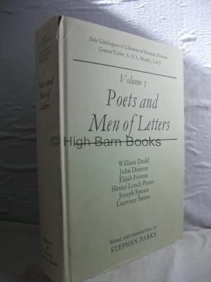 Immagine del venditore per Poets and Men of Letters: William Dodd, John Dunton, Elijah Fenton, Hester Lynch Piozzi and Laurence Sterne (Sale Catalogues of Libraries of Eminent Persons Volume V/5) venduto da High Barn Books