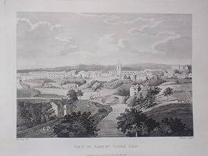 An Original Antique Engraved Print Ilustrating a View of Ashton Under Lyne in Lancashire. Publish...