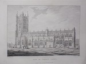 An Original Antique Engraved Print Ilustrating a View of Christ's Church in Manchester. Published...