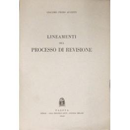 Bild des Verkufers fr Lineamenti del processo di revisione zum Verkauf von Libreria Antiquaria Giulio Cesare di Daniele Corradi