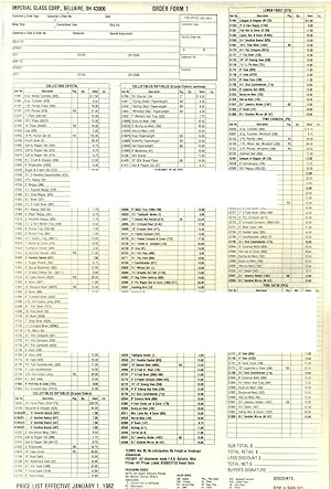 IMPERIAL GLASS CORP. JANUARY 1, 1982 PRICE LIST (COPY) + MID -1982 NEW PRODUCT PRICE LIST (COPY)