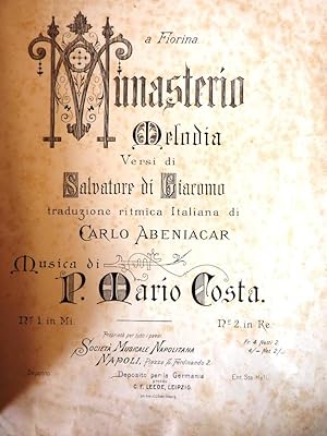 Imagen del vendedor de A Fiorina MUNASTERIO Melodia Versi di SALVATORE DI GIACOMO Traduzione ritmica Italiana di CARLO ABENIACAR Musica di P. MARIO COSTA" a la venta por Historia, Regnum et Nobilia