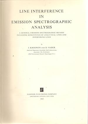 Image du vendeur pour Line Interference in Emission Spectrographic Analysis mis en vente par Michael Moons Bookshop, PBFA