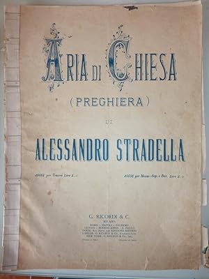 Seller image for ARIA DI CHIESA ( Preghiera ) di ALESSANDRO STRADELLA" for sale by Historia, Regnum et Nobilia