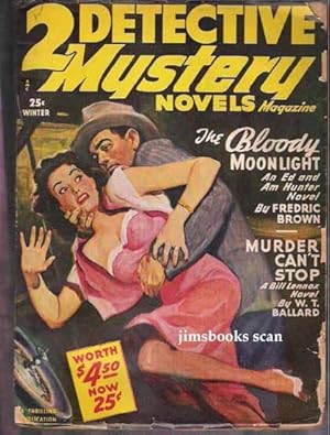 2 Detective Mystery Novels Magazine Winter 1950, w/The Bloody Moonlight and Murder Can't Be Stopped