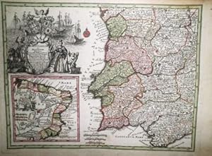 Imagen del vendedor de Portugalliae et Algarbiae Regna? Mappa Brasiliae Regn. in America Merid. a la venta por Librera Anticuaria Antonio Mateos