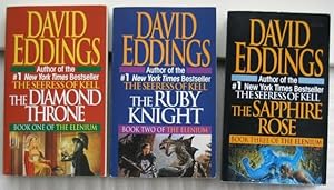 Seller image for The Elenium series: book (1) one "The Diamond Throne" book (2) two "The Ruby Knight" book (3) three "The Sapphire Rose" -- 3 volumes of the "Elenium" series for sale by Nessa Books