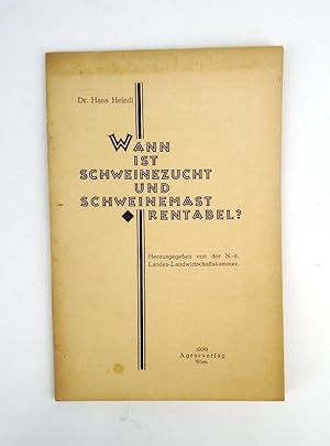 Bild des Verkufers fr Wann ist Schweinezucht und Schweinemast rentabel? 2. Aufl. zum Verkauf von erlesenes  Antiquariat & Buchhandlung