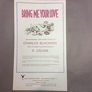 Immagine del venditore per BRING ME YOUR LOVE. Illustrated by R. Crumb venduto da TBCL The Book Collector's Library