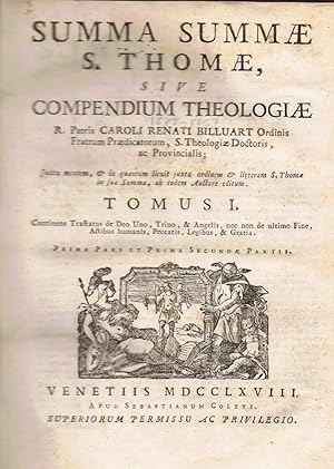 SUMMA SUMMAE S. THOMAE SIVE COMPENDIUM THEOLOGIAE. 3 Tomos