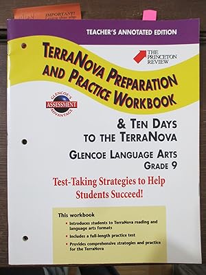Seller image for TerraNova Preparation and Practice Workbook & Ten Days to the TerraNova Teacher's Annotated Edition Grade 9/Level 19 The Princeton Review/Glencoe for sale by Stillwaters Environmental Ctr of the Great Peninsula Conservancy