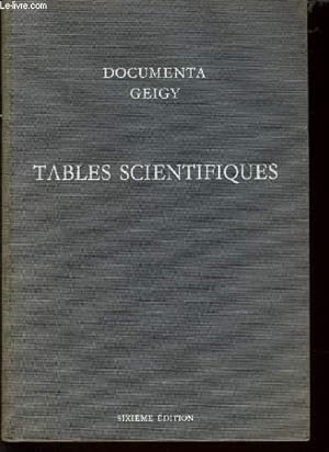 Bild des Verkufers fr TABLES SCIENTIFIQUES zum Verkauf von Le-Livre