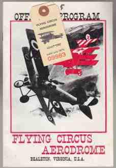Seller image for Official Program Flying Circus Aerodrome Bealeton, Virginia U.S.A. And Ticket for Admission 1971 for sale by HORSE BOOKS PLUS LLC