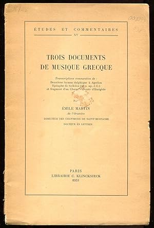 Trois Documents De Musique Grecque.