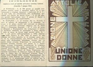 TESSERA unione donne azione cattolica italiana rilasciata a Parma nel 1937., Parma, n.m., 1937