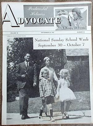 Pentecostal Holiness Advocate - September 29, 1962 (Cover Story - National Sunday School Week Sep...