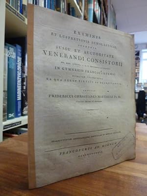 Examinis et Lustrationis Scholasticae Solennia Jussu et Auctoritate Venerandi Consistorii,