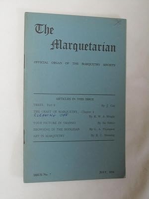 Bild des Verkufers fr The Marquetarian The Official Organ of The Marquetry Society. Issue No 7. July 1954. zum Verkauf von Tony Hutchinson